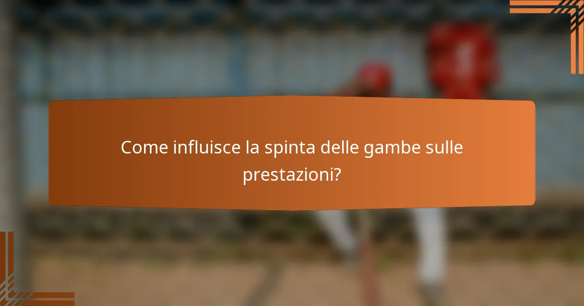 Come influisce la spinta delle gambe sulle prestazioni?
